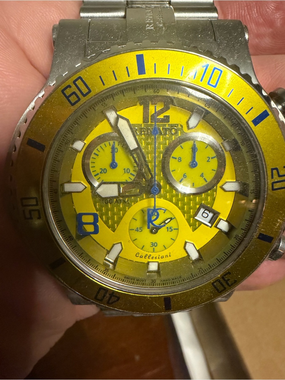 Men's Yellow Renato Calleziani Trex Grand Diver Watch